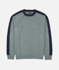 Nova Striped Sleeve Sweater - Heather Grey