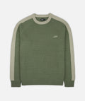 Nova Striped Sleeve Sweater - Olive
