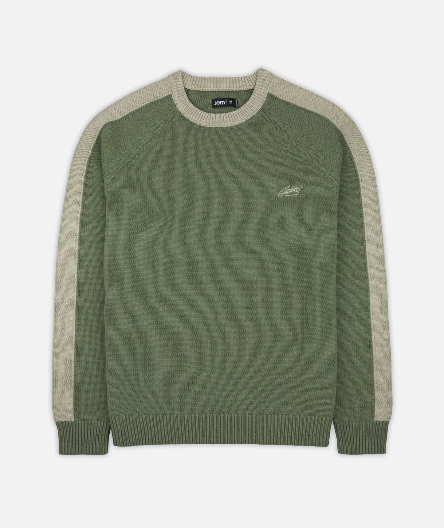 Nova Striped Sleeve Sweater - Olive
