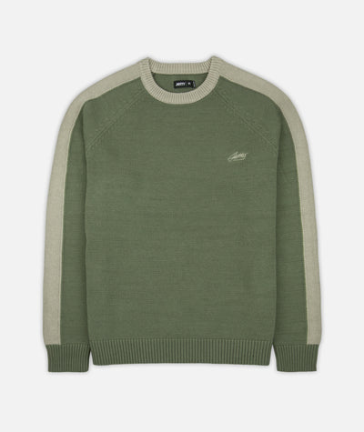 Nova Striped Sleeve Sweater - Olive