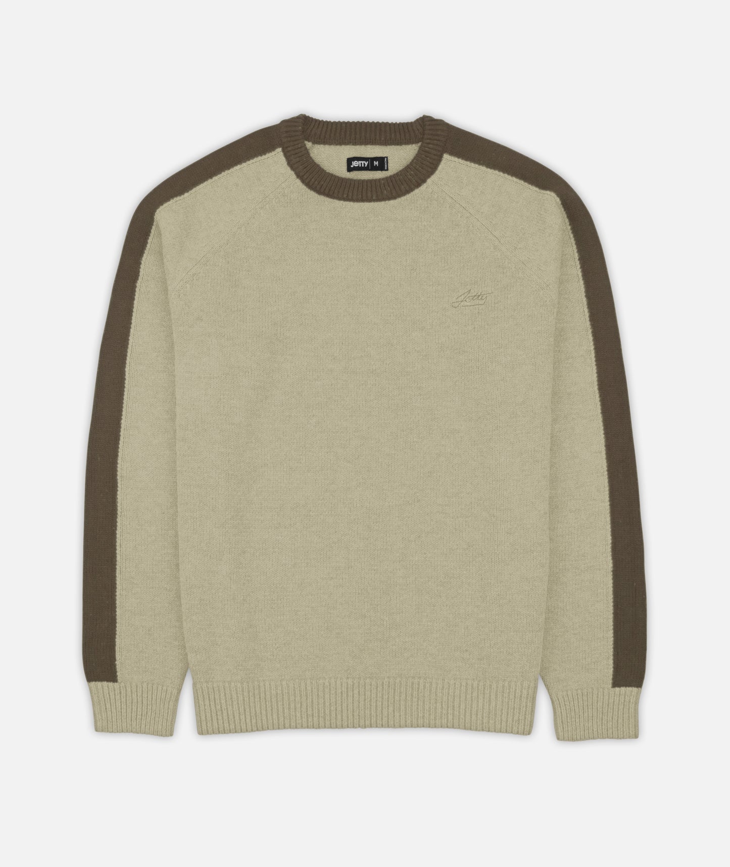 Nova Striped Sleeve Sweater - Tan