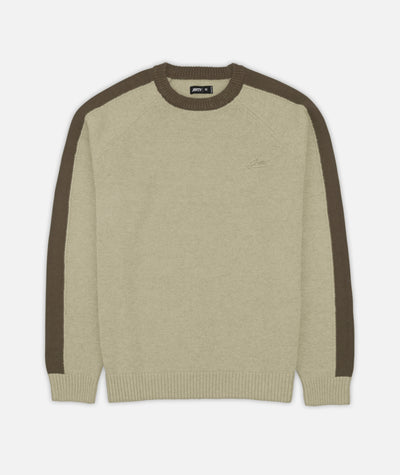 Nova Striped Sleeve Sweater - Tan