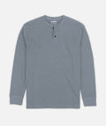 Seabed Waffle Henley Long Sleeve - Light Blue