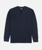 Seabed Waffle Henley Long Sleeve - Navy Blue