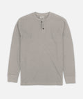 Seabed Waffle Henley Long Sleeve - Warm Grey