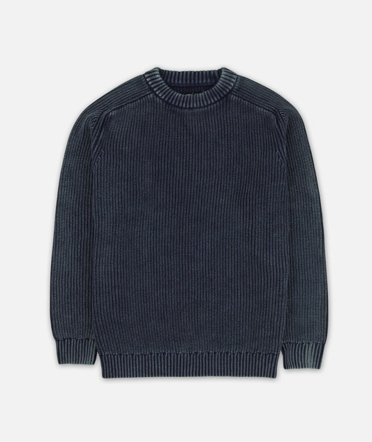 Undertow Washed Crewneck Sweater - Navy Blue