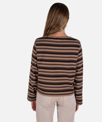Hollis Striped Heavyweight Long Sleeve - Black