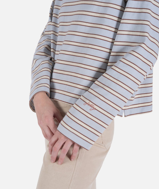 Hollis Striped Heavyweight Long Sleeve - Light Blue