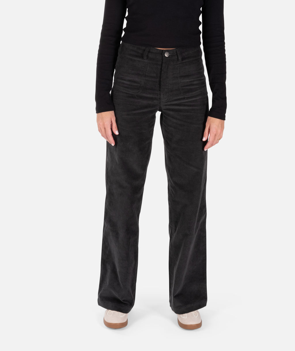 Whaler Corduroy Wide Leg Pants - Charcoal
