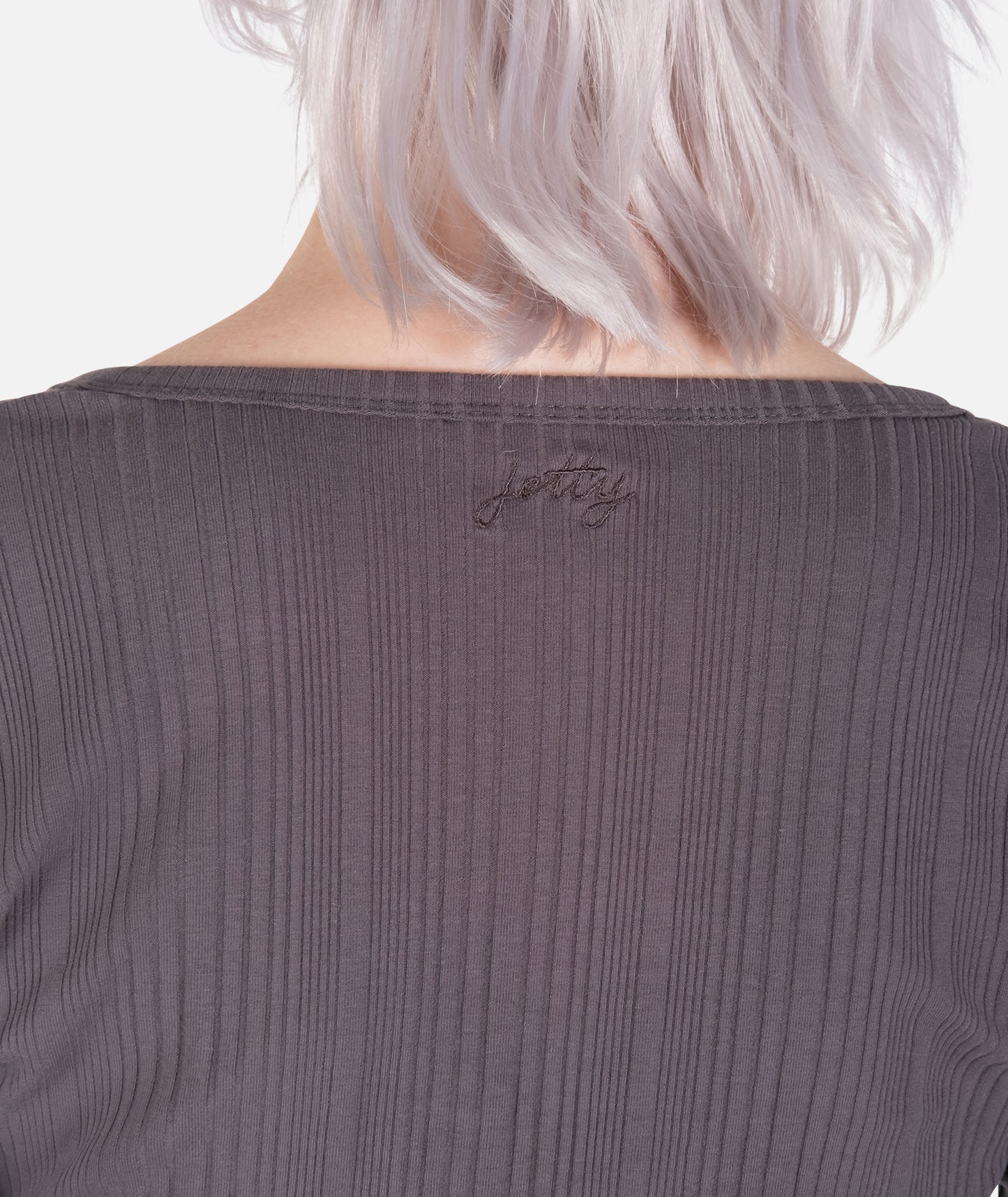 Madison Button Front Long Sleeve - Grey