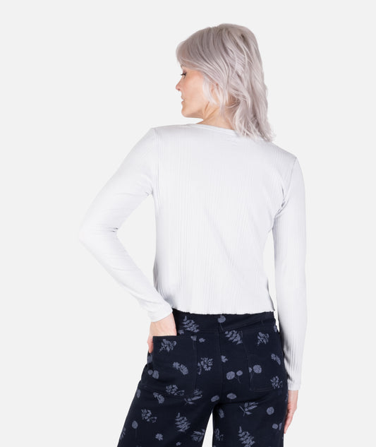 Madison Button Front Long Sleeve - Light Blue