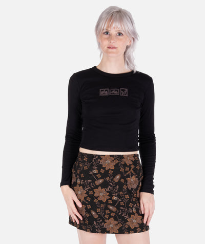 Snail Mail Micro Rib Long Sleeve Tee - Black