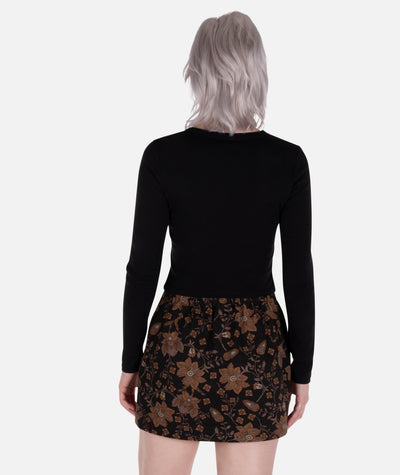 Snail Mail Micro Rib Long Sleeve Tee - Black