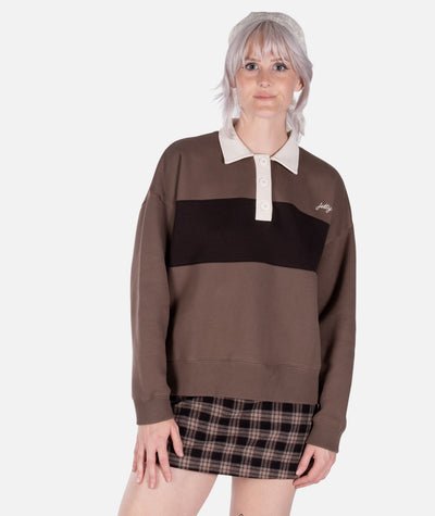 Leah Rugby Fleece - Brown