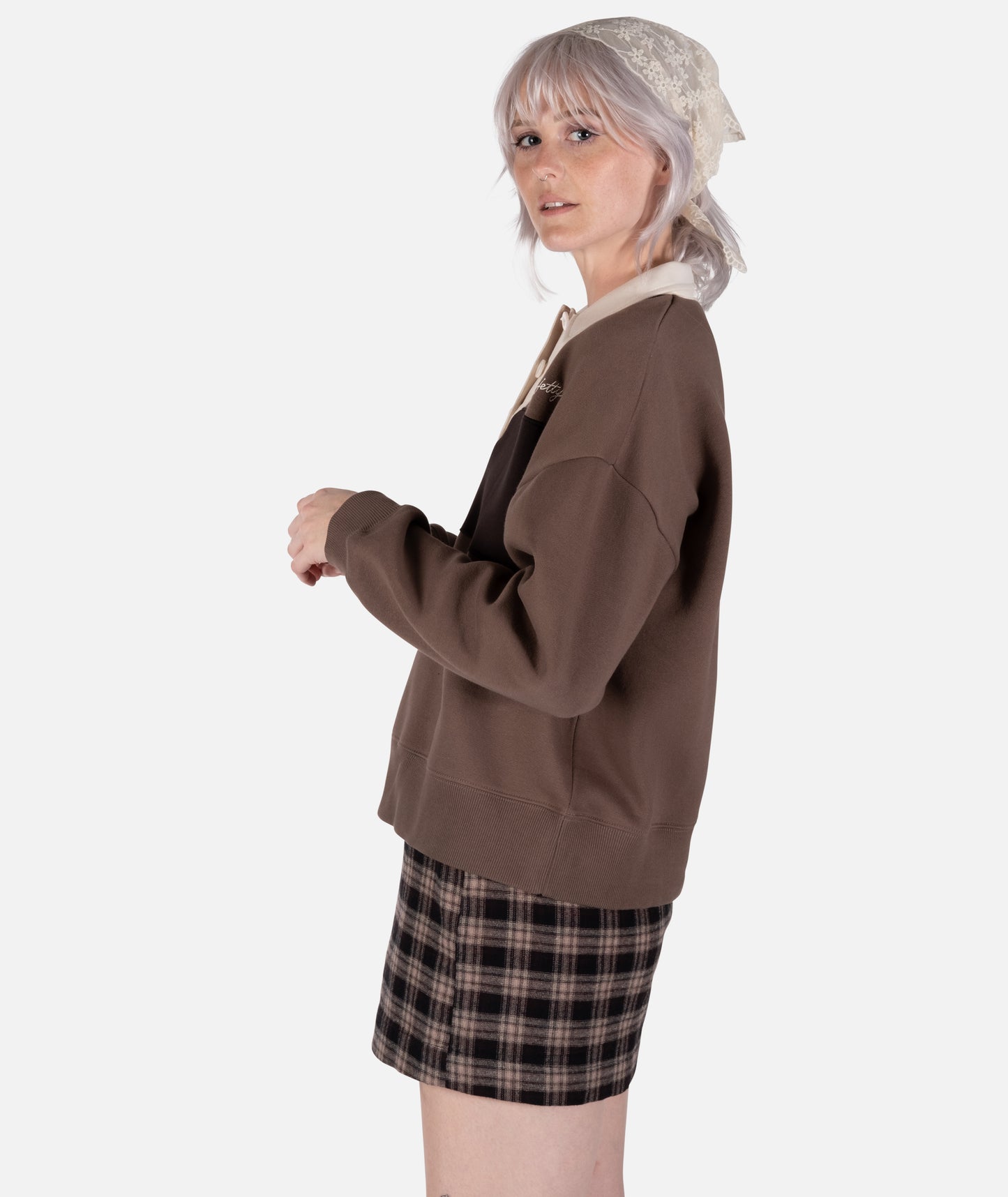 Leah Rugby Fleece - Brown