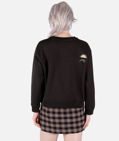 Rose Crewneck Fleece - Black