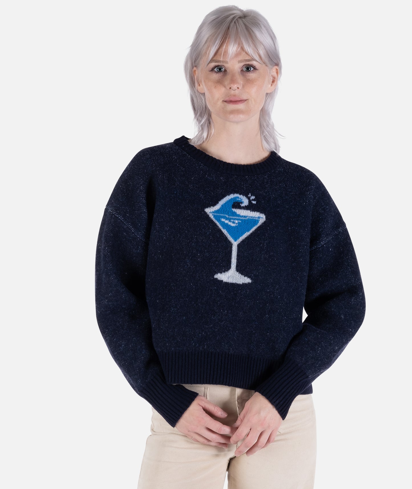 SeaTini Jacquard Sweater - Navy