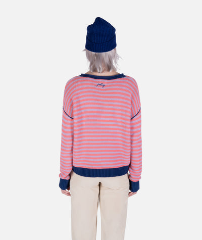 Ella Striped Sweater - Pink