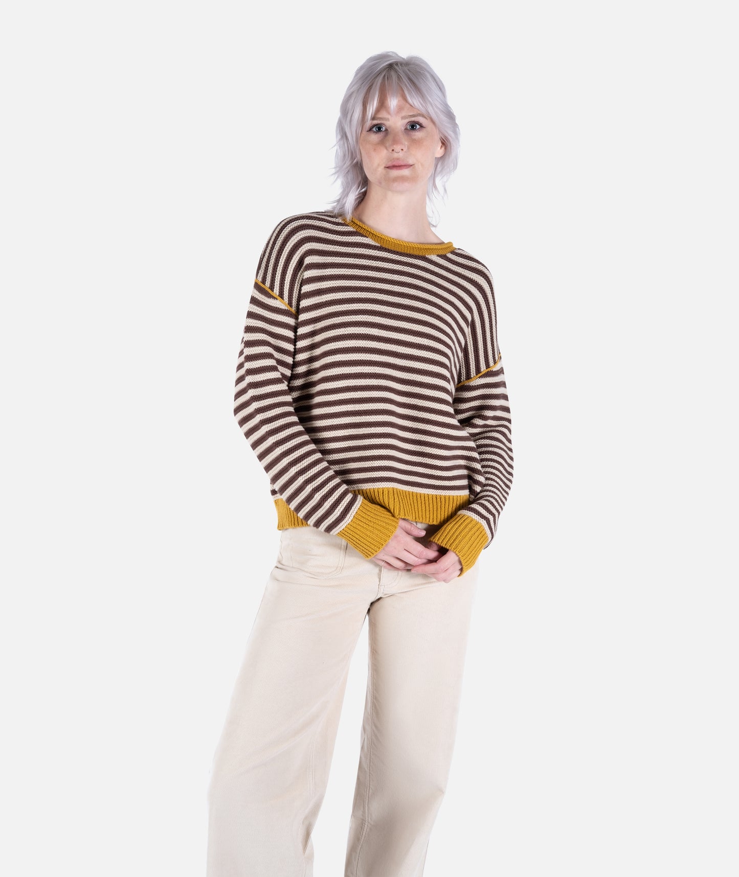 Ella Striped Sweater - Tan