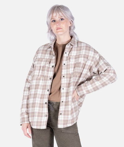 Nivean Lined Flannel Jacket - Ivory