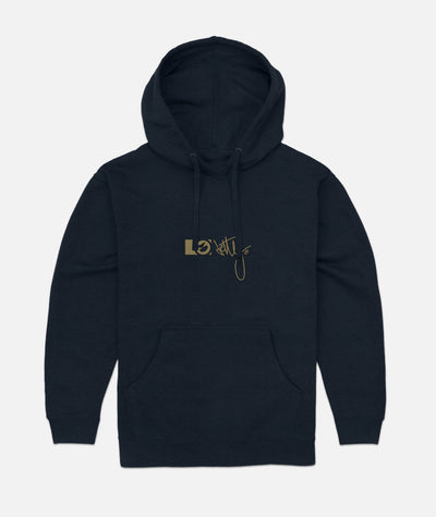 Rock Script Hoodie - Navy