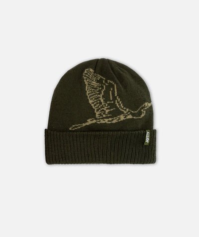 Egret Jacquard Beanie - Olive