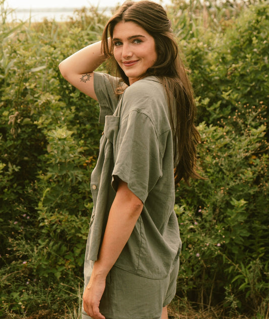 Cape Cod Linen Shirt - Agave - Jetty