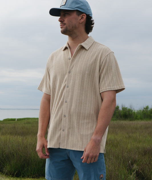 Asbury Knit Button Down - Light Tan - Jetty