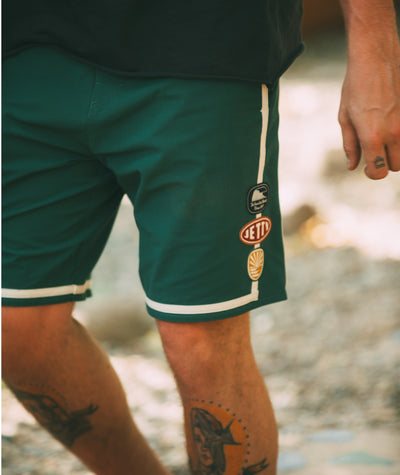 Hudson Hybrid Boardshort - Green - Jetty
