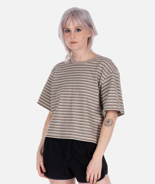 Avalon Striped Tee - Tan - Jetty