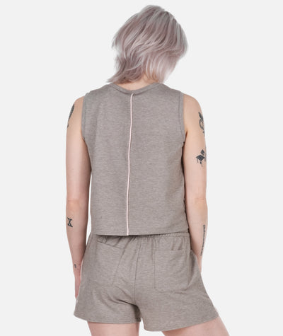 Bondi V-Neck Tank - Warm Grey - Jetty