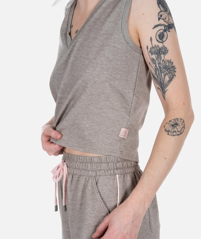 Bondi V-Neck Tank - Warm Grey - Jetty