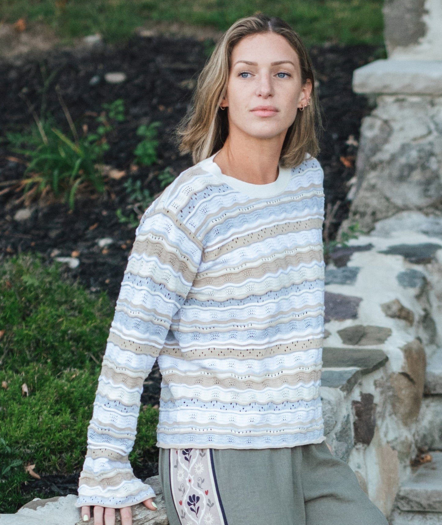 Lockwood Pointelle Sweater - Neutral