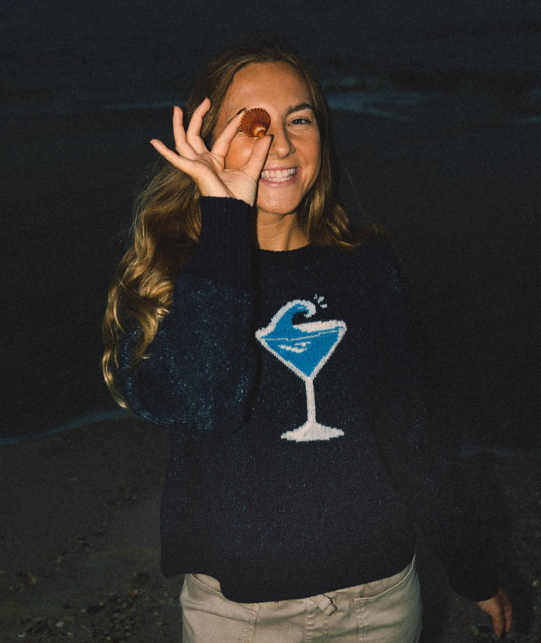 SeaTini Jacquard Sweater - Navy