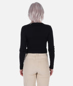 Snail Mail Micro Rib Long Sleeve Tee - Black