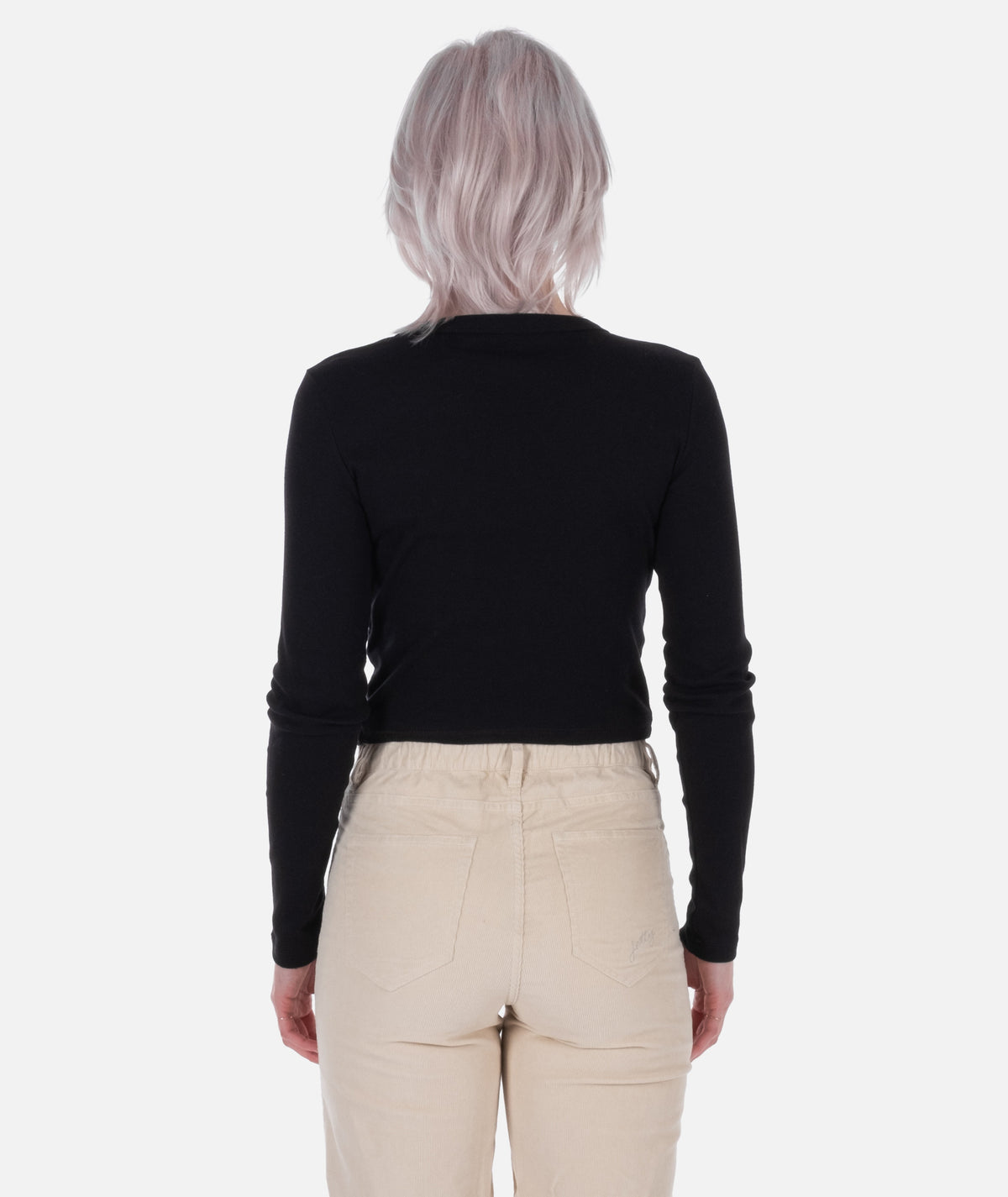 Snail Mail Micro Rib Long Sleeve Tee - Black