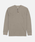 Seabed Waffle Henley Long Sleeve - Warm Grey