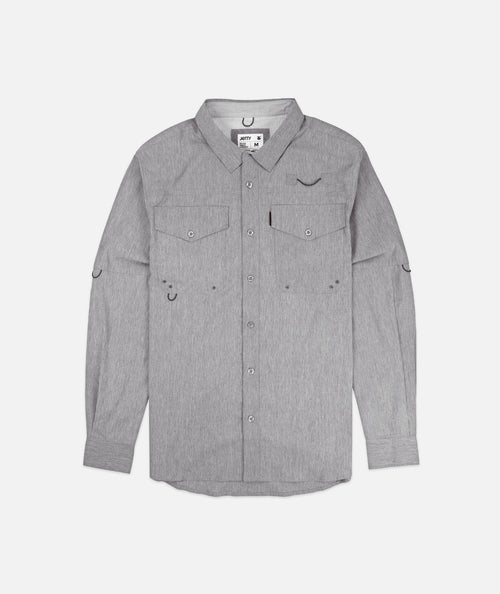 Jetty - Bowline LS Guide Shirt- Heather Grey
