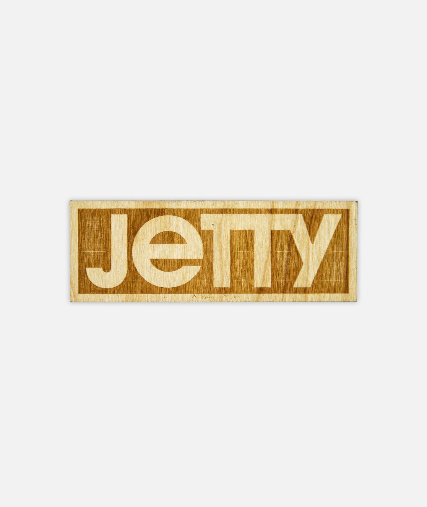 Jetty - Logo Wooden Sticker - Brown