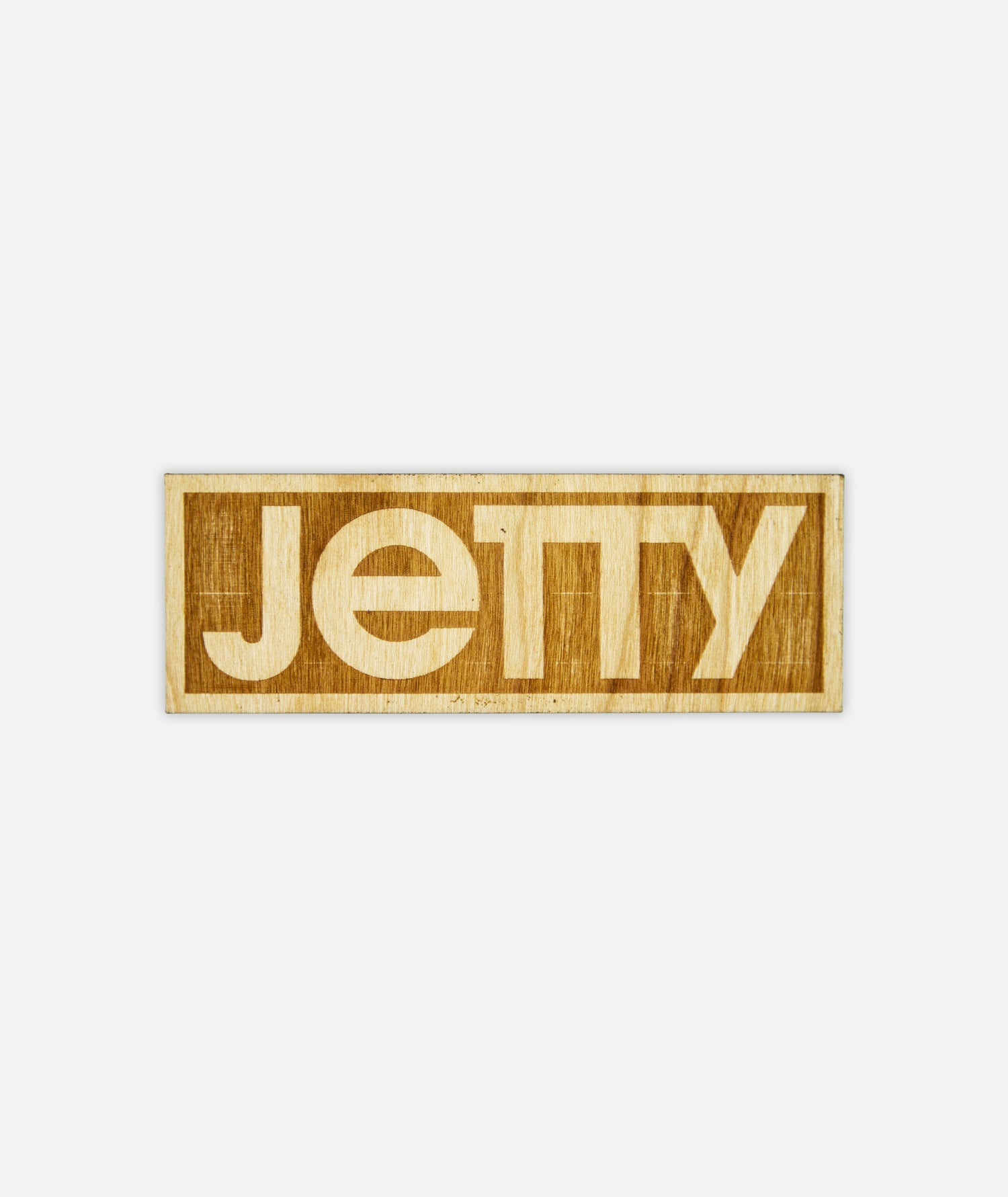 Jetty - Logo Wooden Sticker - Brown