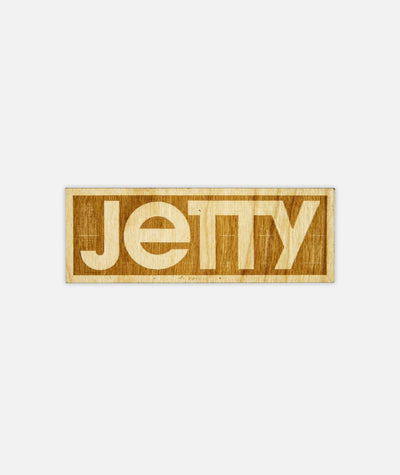 Jetty - Logo Wooden Sticker - Brown