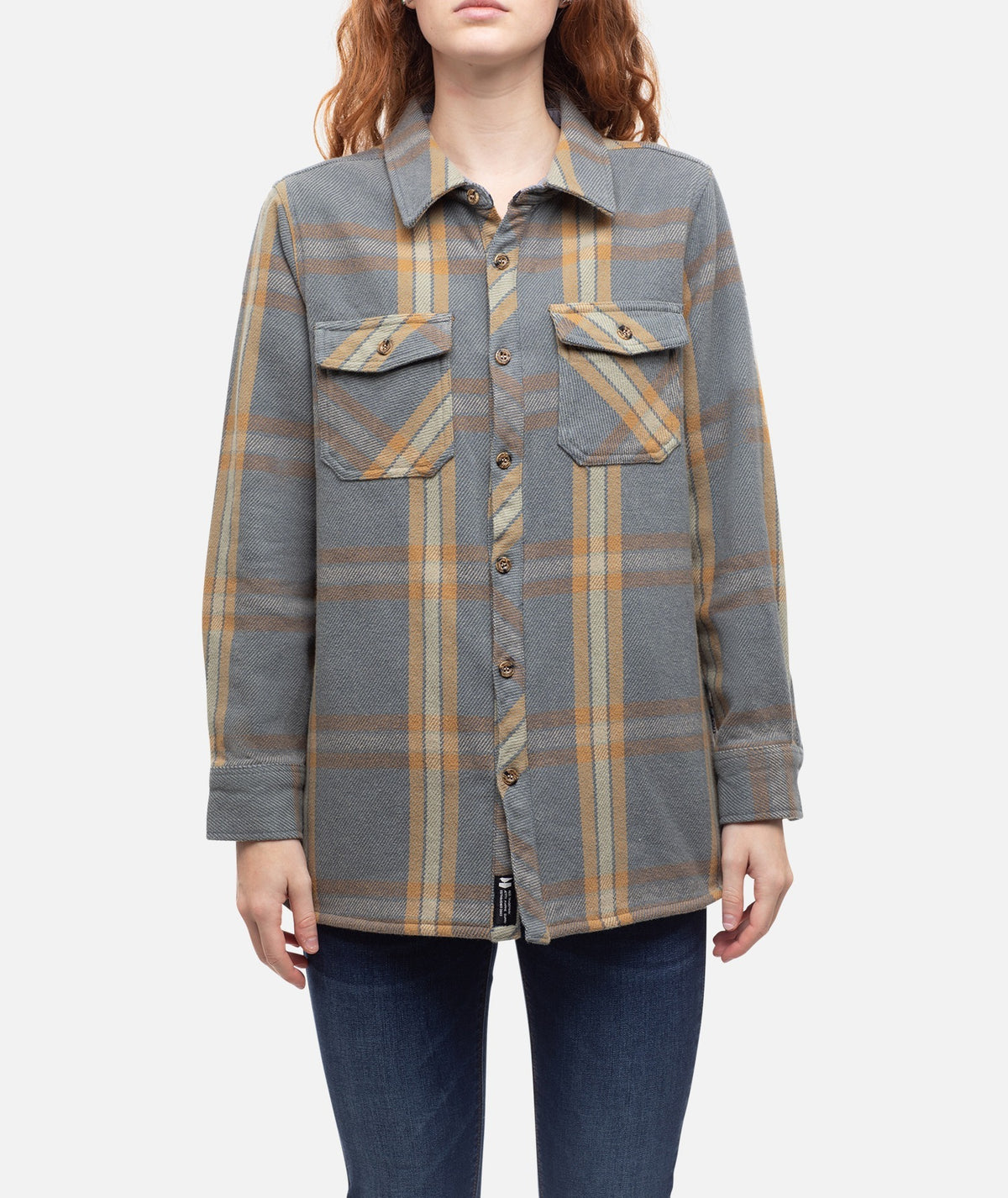 Newport Flannel Top - Fog - Jetty