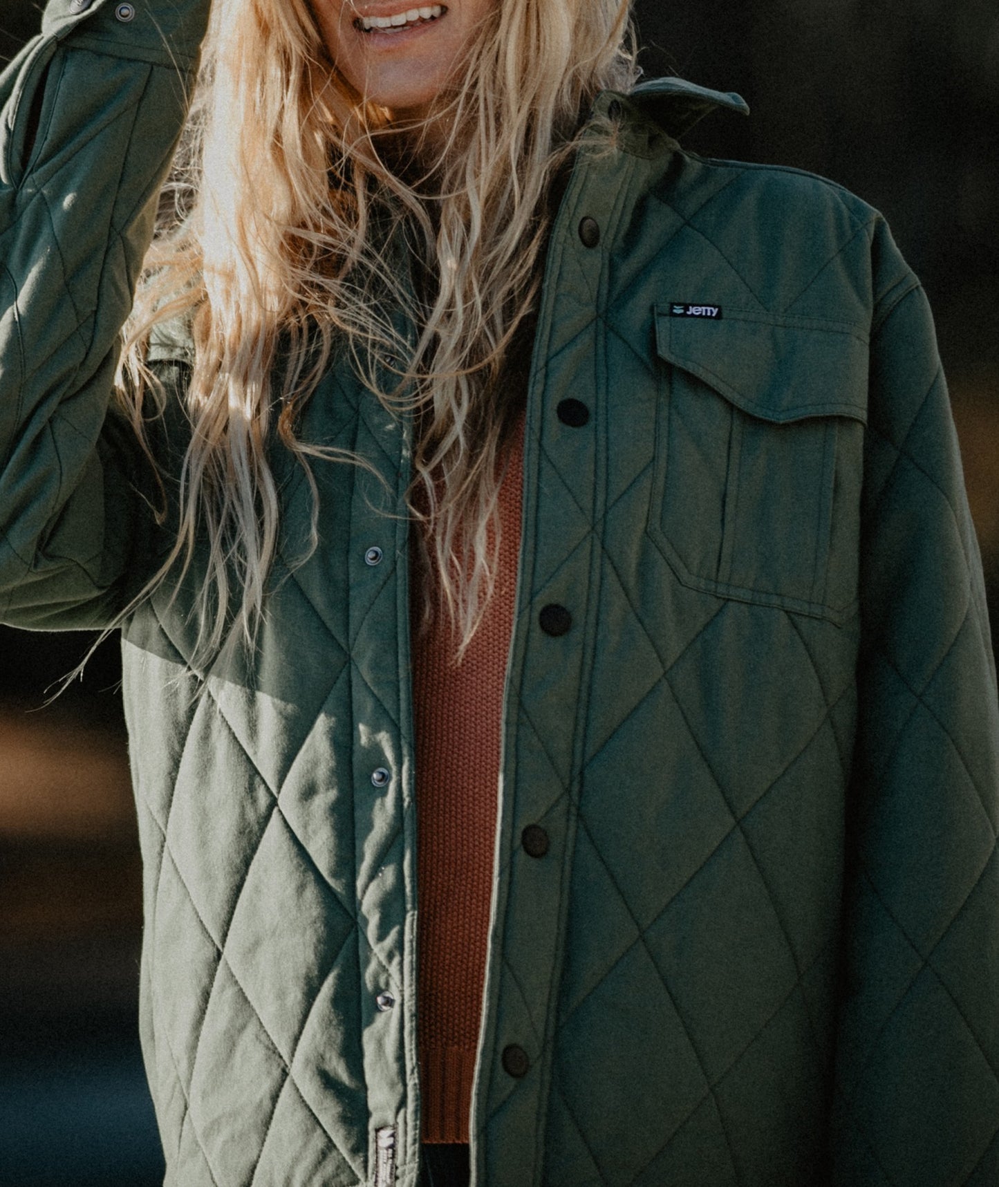 F21 The Dogwood Quilted Jacket - Military