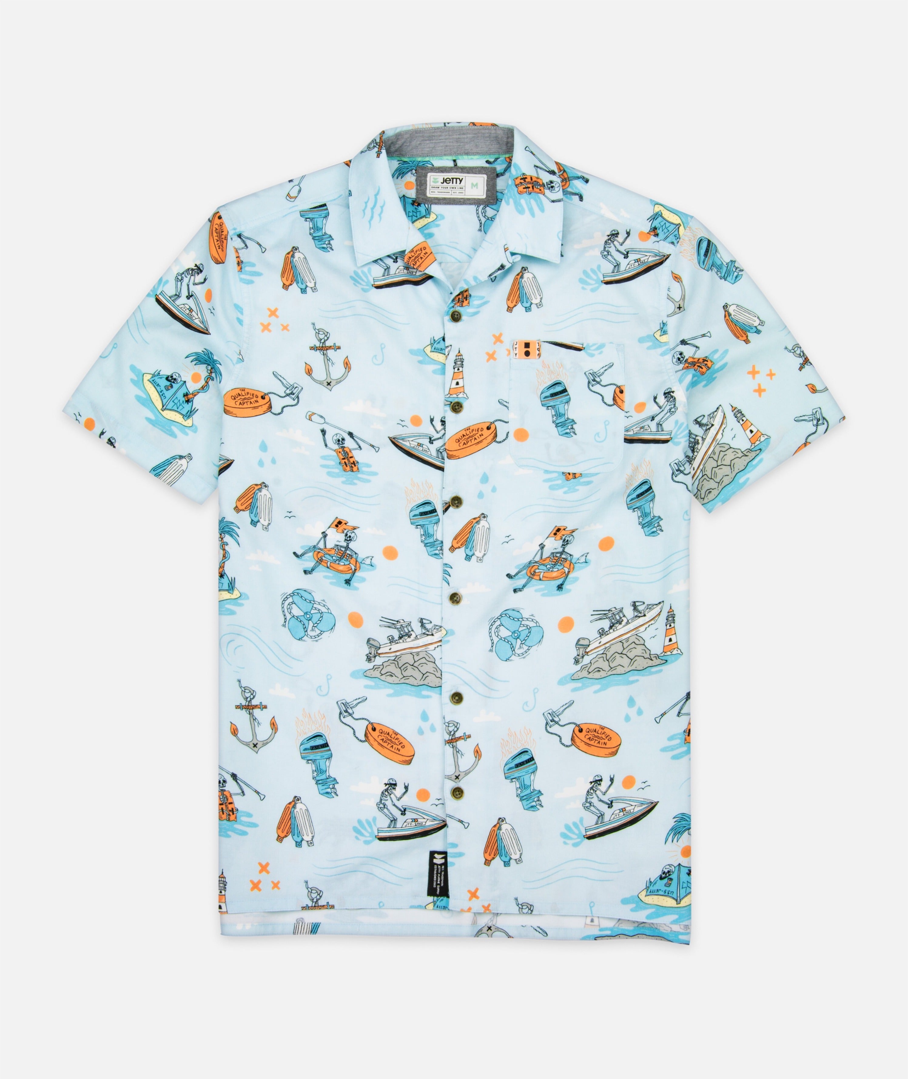 Jetty x The Qualified Captain Dockside Party Woven Light Blue