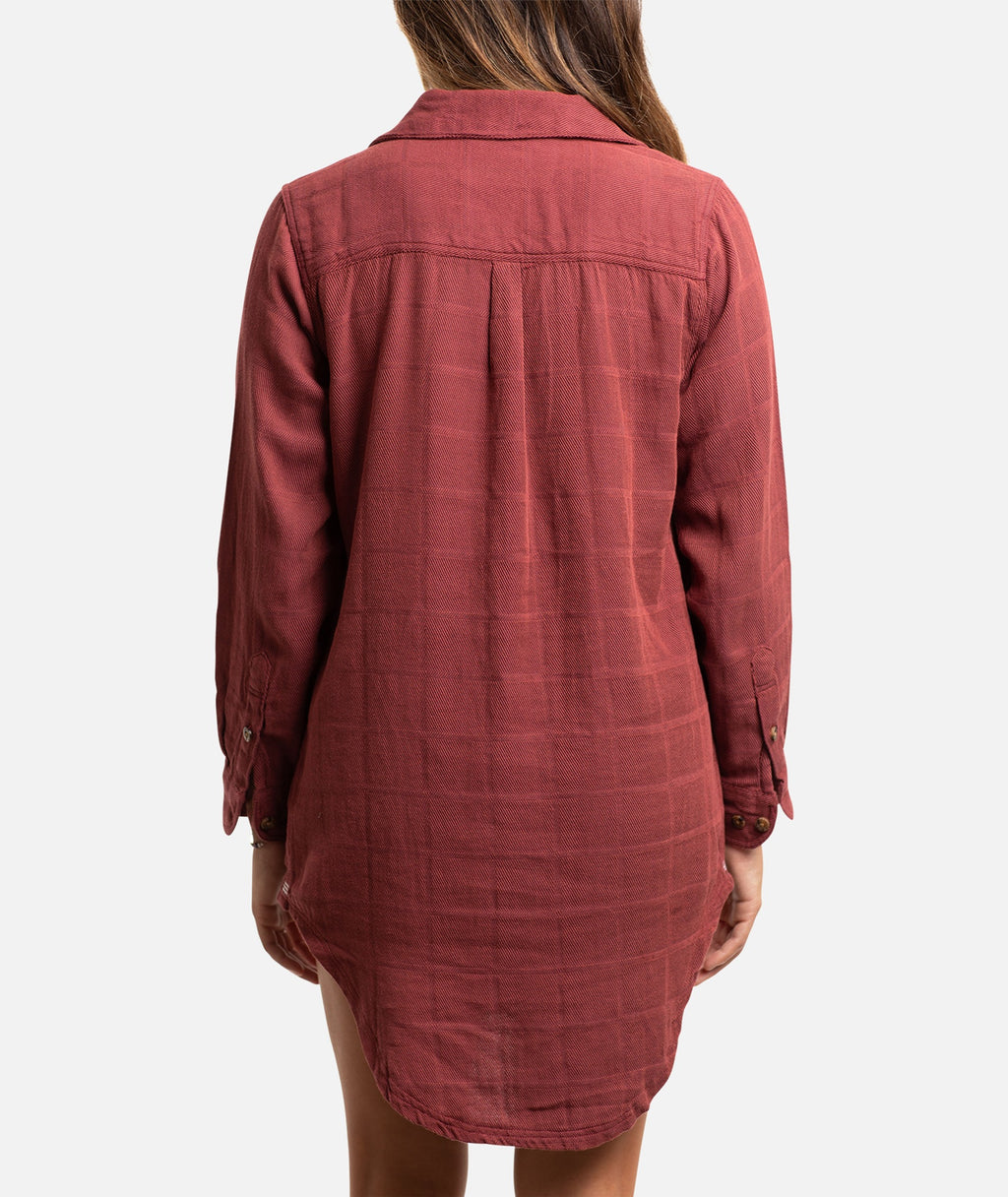 Bonita Flannel Dress - Red - Jetty