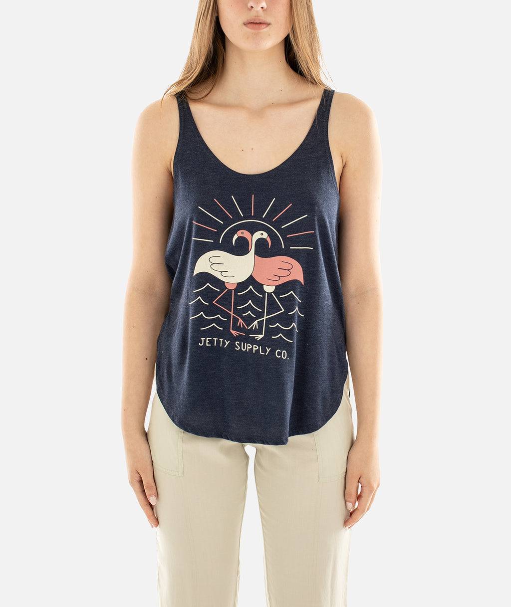 Flamingo Tank - Navy - Jetty